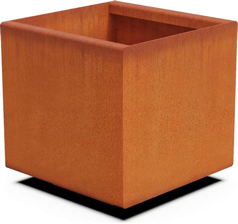 Lewis Bamboo Modern CORTEN Steel Rectangle Planter Box 